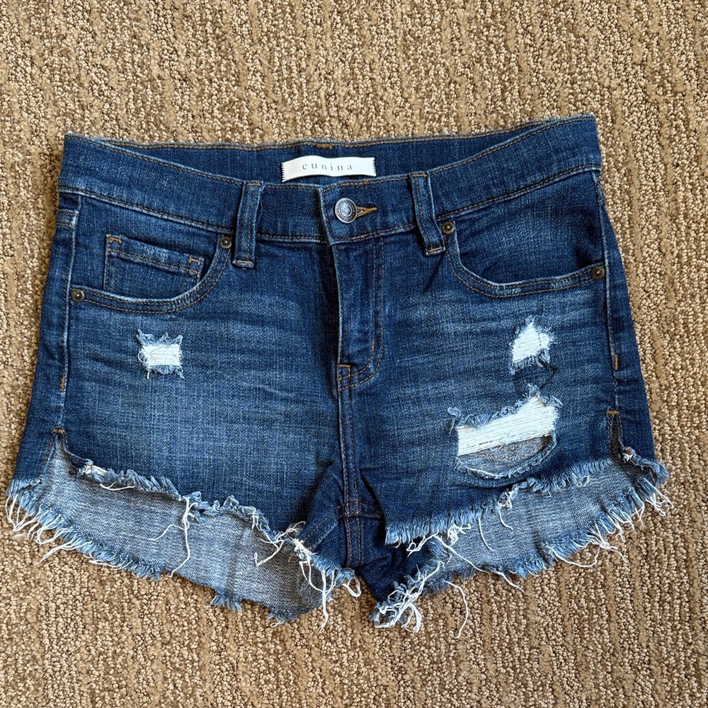 Eunina Distressed Denim Blue Shorts